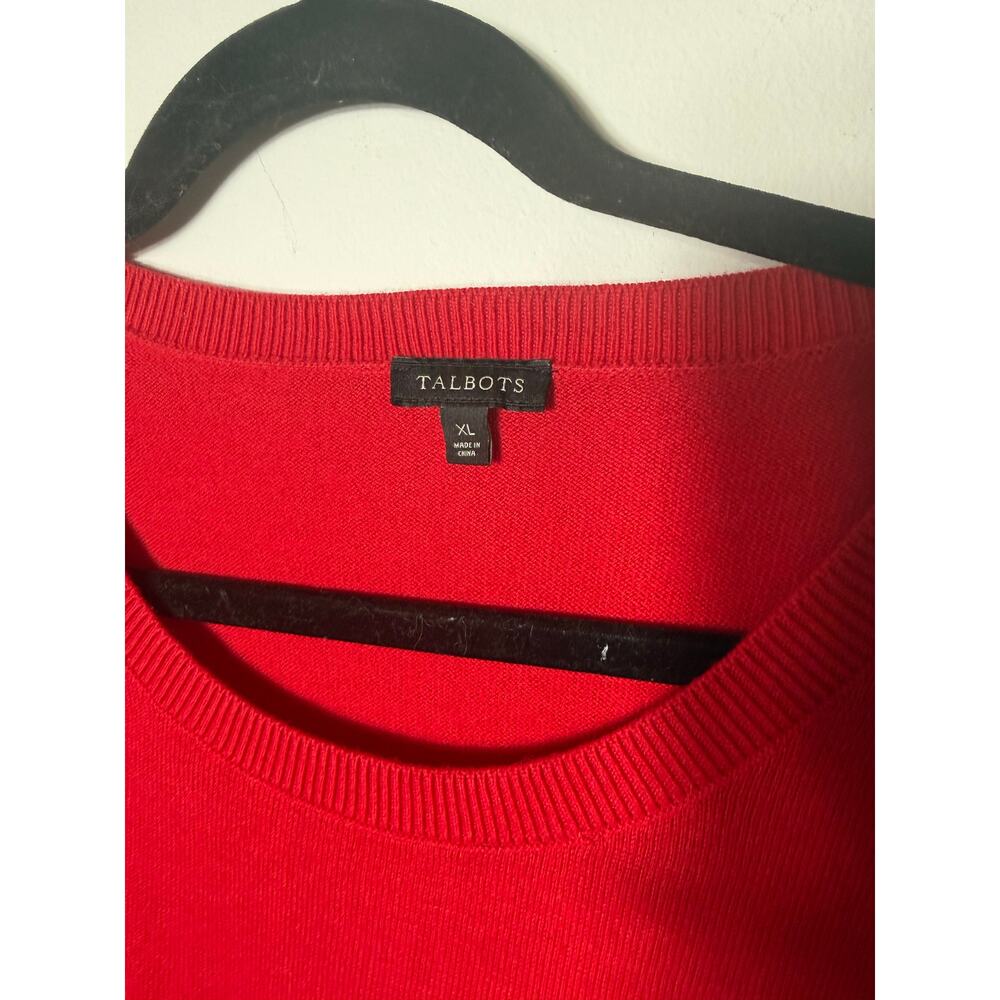 Talbots XL Red 3D Scottie Dogs Novelty Knit Crewneck Sweater 5% Cashmere Light - Picture 5 of 8